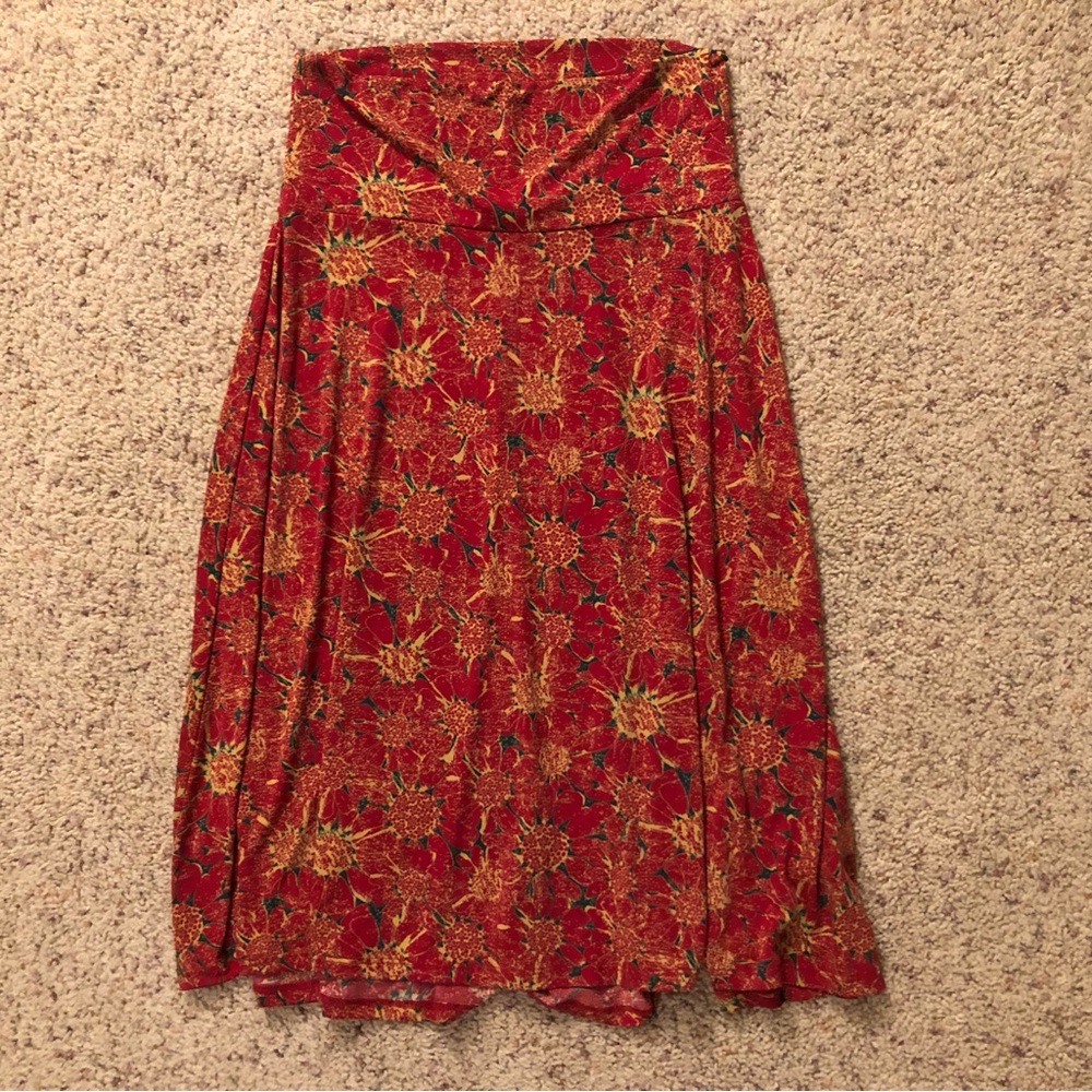 Women's LuLaRoe Gorgeous Midi Floral Skirt Size Small